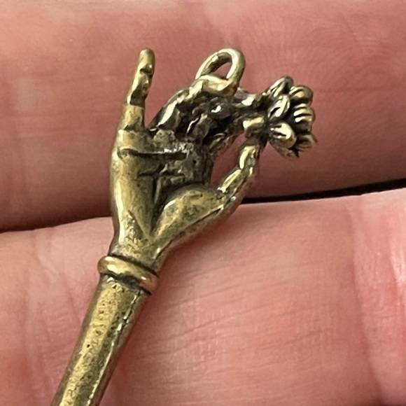 Vintage brass snuff spoon - Picture 3 of 6